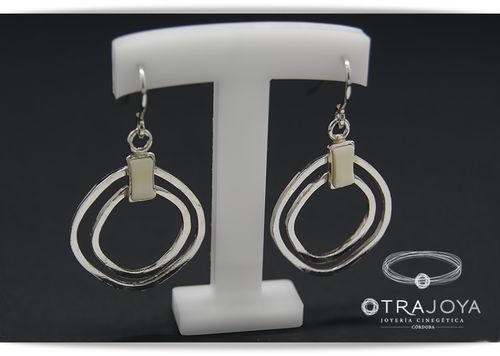 Silver earrings with ivory inlay