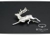 SILVER PIN WITH DEER IN RACE