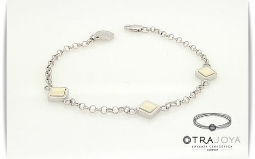 SILVER BRACELET WITH NATURAL IVORY PIECES