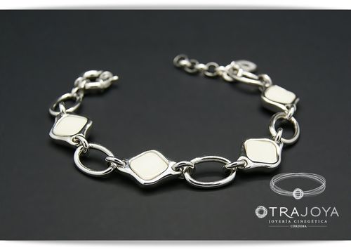 SILVER BRACELET WITH WARTHOG IVORY PIECES